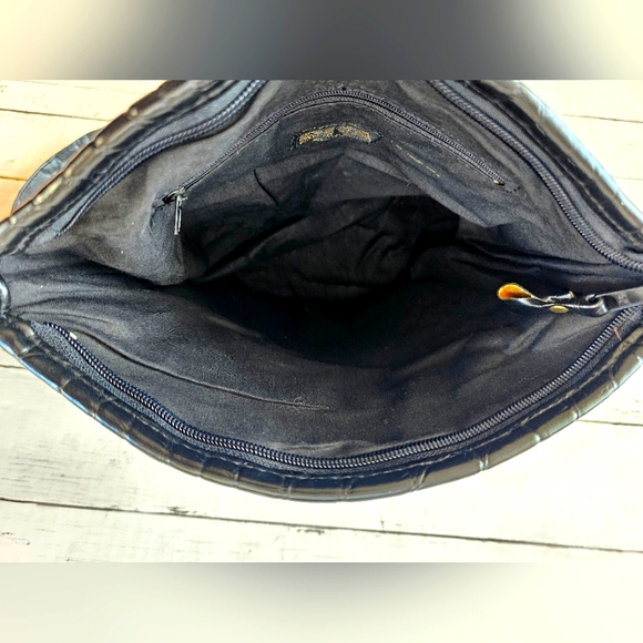 Vintage RARE 1980'S Textured Faux Leather Quilted Patch Leopard Crossbody Purse - Picture 14 of 16